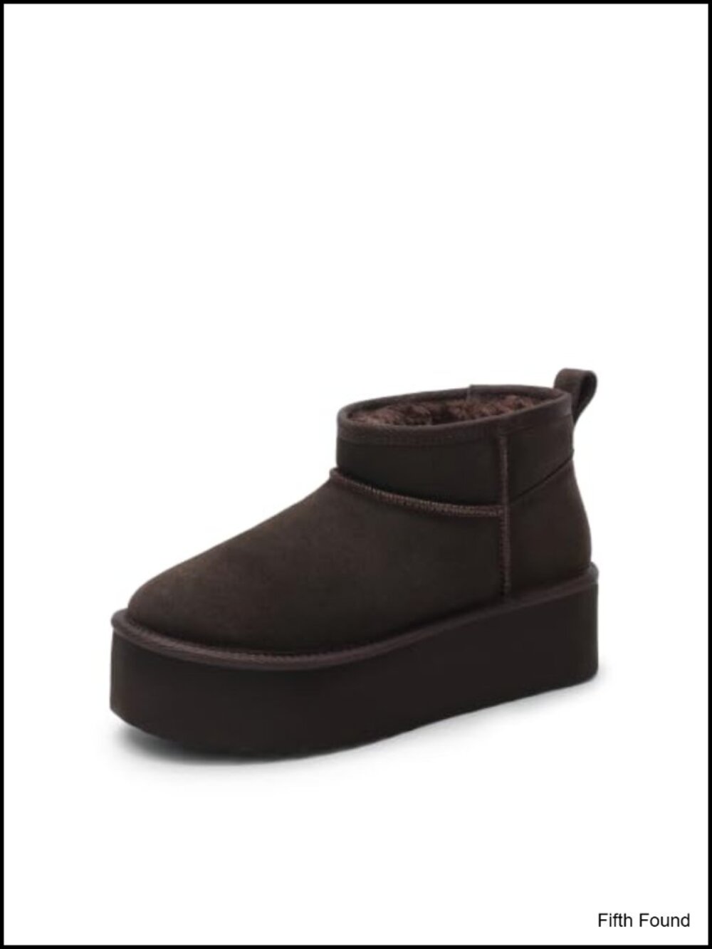 Suede Platform Fuzzy Lined Ankle Boots Water Repellent Snow Booties